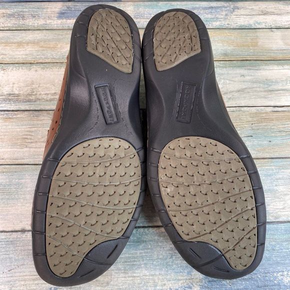 Rockport Loafers Shoes Womens 8.5M Brown Leather Slip On Lightweight - Picture 6 of 11
